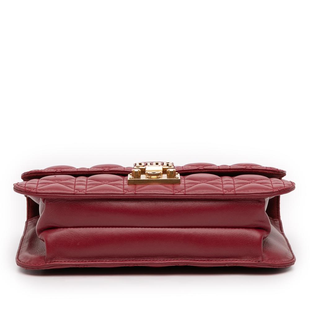 Christian Dior AB Dior Red Lambskin Leather Leather Medium Lambskin Cannage DiorAddict Flap Italy