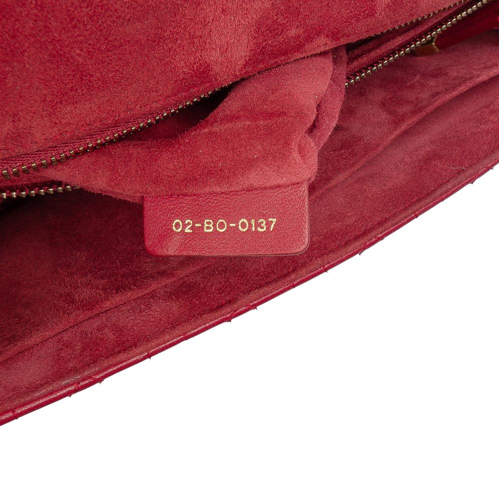 Christian Dior AB Dior Red Lambskin Leather Leather Medium Lambskin Cannage DiorAddict Flap Italy