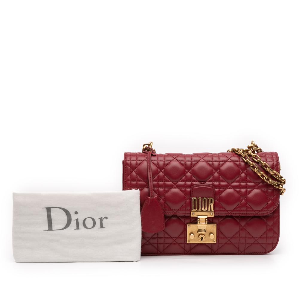 Christian Dior AB Dior Red Lambskin Leather Leather Medium Lambskin Cannage DiorAddict Flap Italy