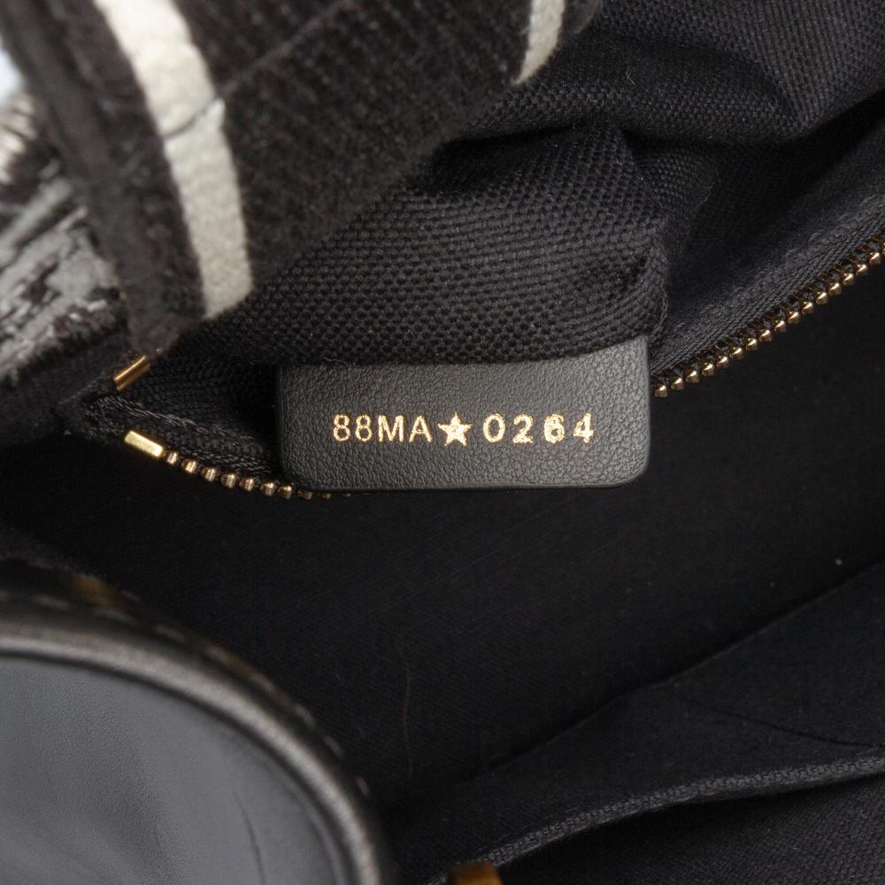 Christian Dior AB Dior Black Canvas Fabric Small Embroidered Plan De Paris Book Tote Italy