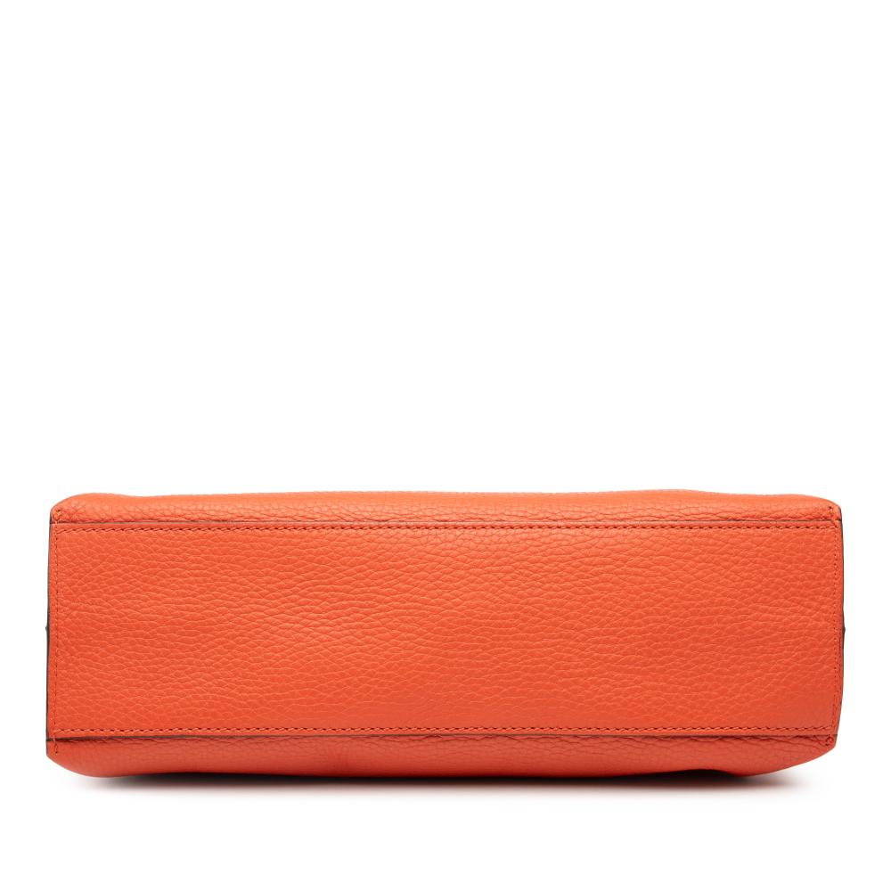 Gucci B Gucci Orange Dark Orange Calf Leather Small Bamboo Daily Satchel Italy