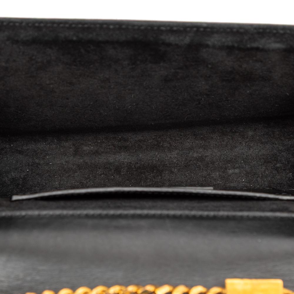 Saint Laurent B Saint Laurent Black Calf Leather Small Smooth skin Monogram Kate Tassel Crossbody Italy