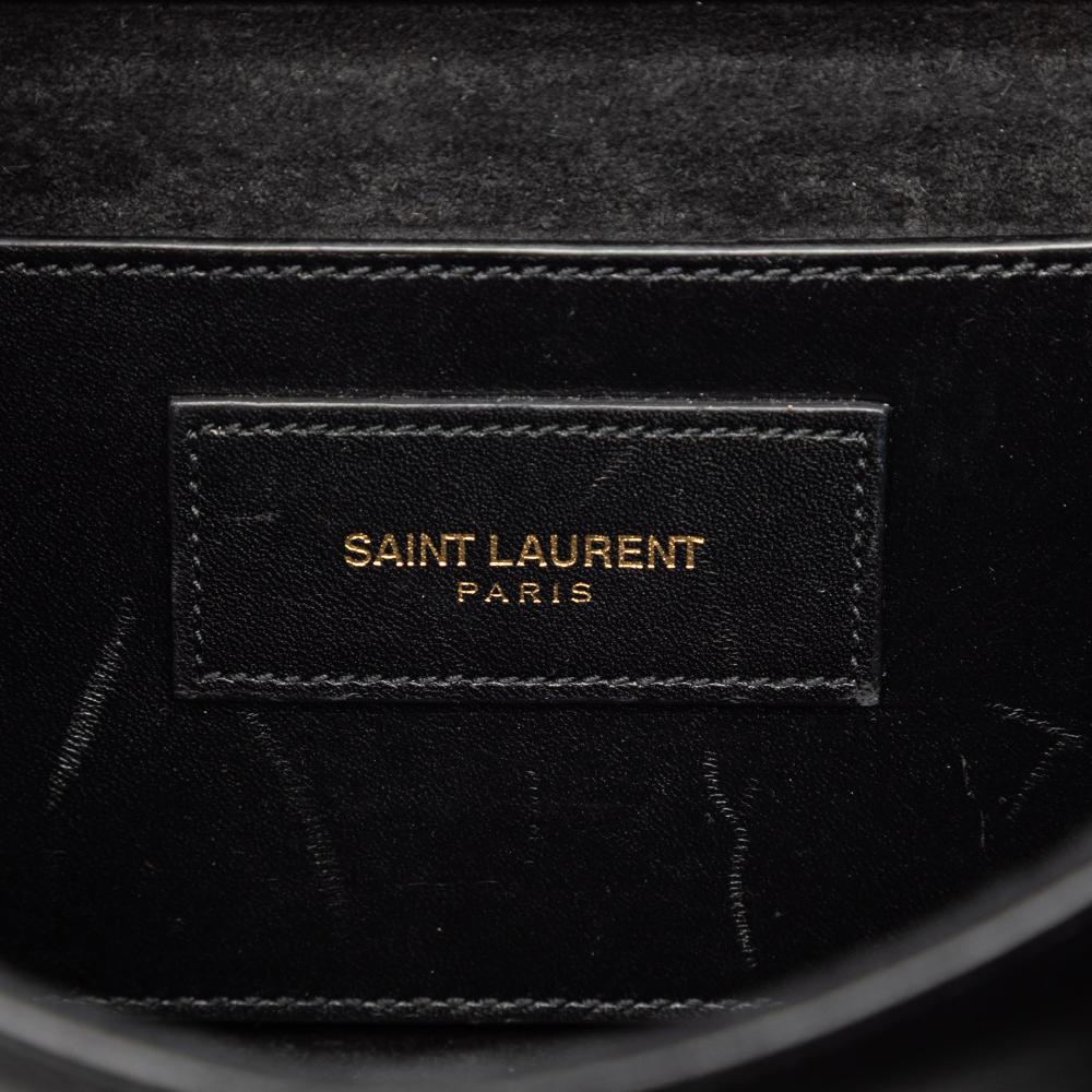 Saint Laurent B Saint Laurent Black Calf Leather Small Smooth skin Monogram Kate Tassel Crossbody Italy