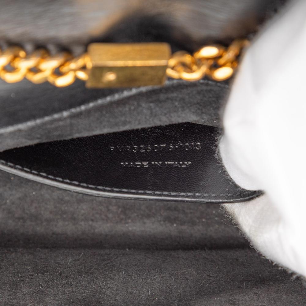 Saint Laurent B Saint Laurent Black Calf Leather Small Smooth skin Monogram Kate Tassel Crossbody Italy