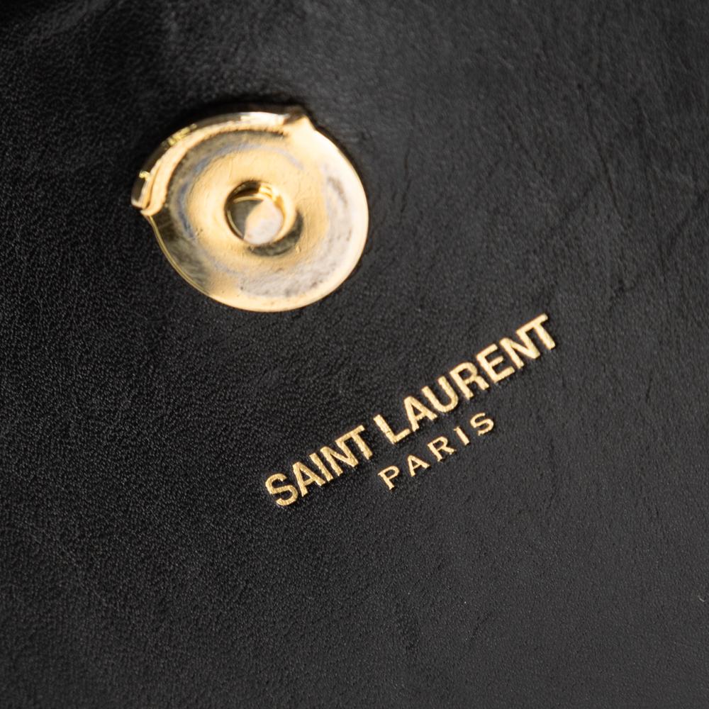 Saint Laurent B Saint Laurent Black Calf Leather Small Smooth skin Monogram Kate Tassel Crossbody Italy