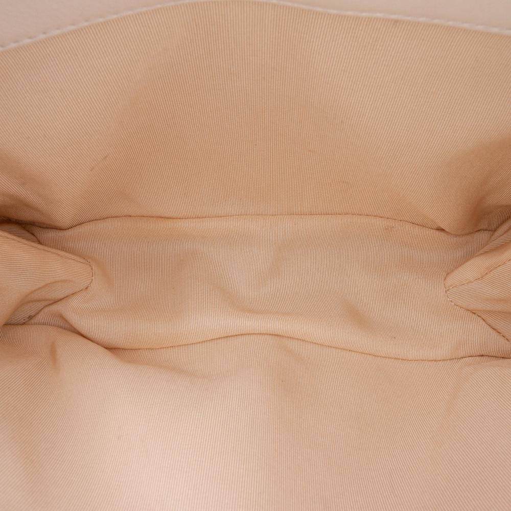 Chanel AB Chanel White Ivory Calf Leather Small Quilted skin Pearl CC Accordion Flap Italy