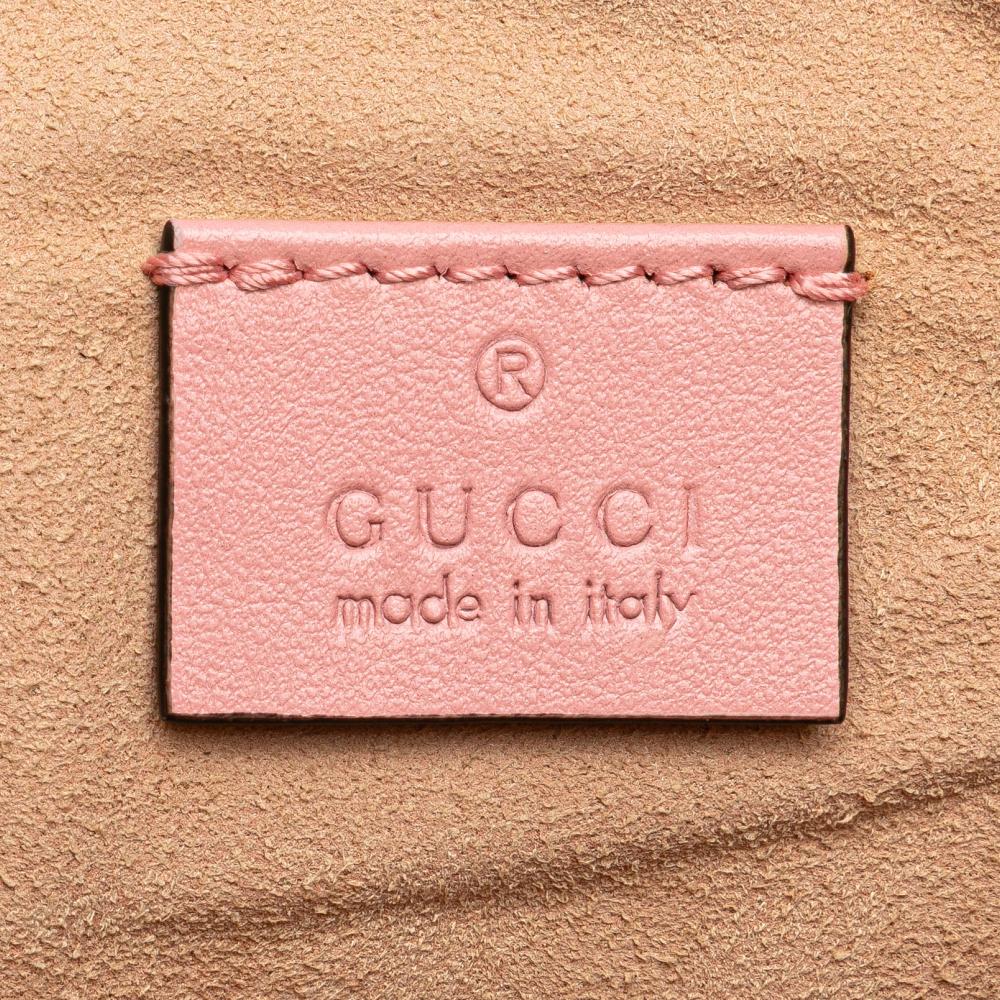 Gucci AB Gucci Pink Calf Leather GG Marmont Matelasse Clutch Italy