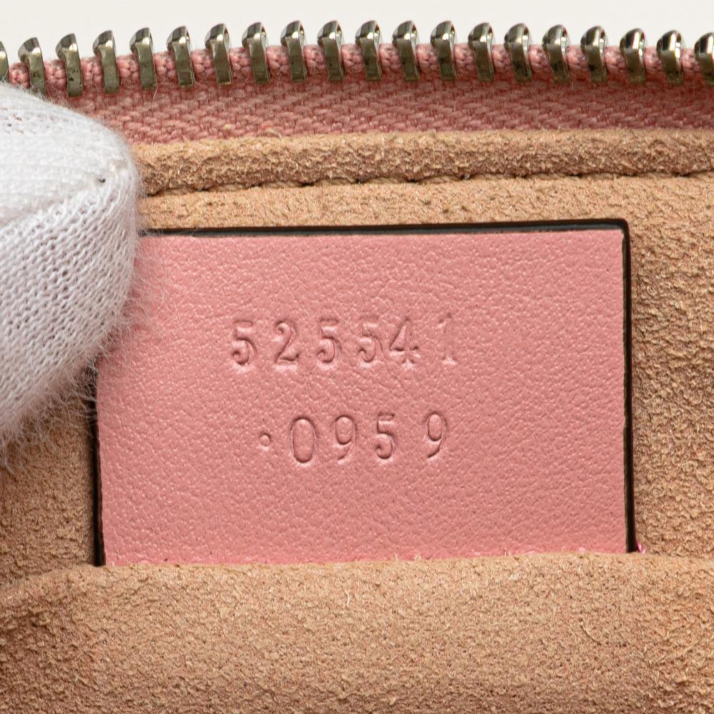 Gucci AB Gucci Pink Calf Leather GG Marmont Matelasse Clutch Italy