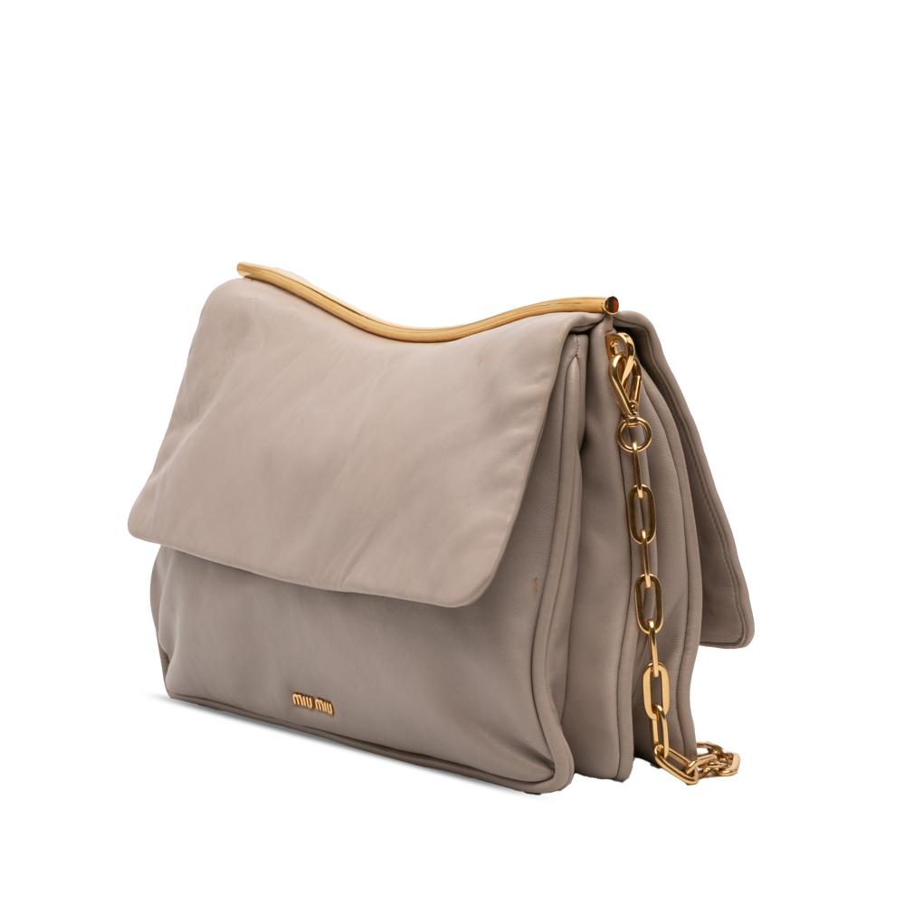 Miu Miu B Miu Miu Gray Lambskin Leather Leather Shoulder Bag Turkey