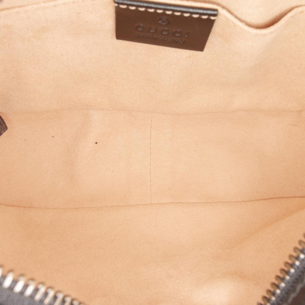 Gucci AB Gucci Black Calf Leather Mini GG Marmont Matelasse Crossbody Italy