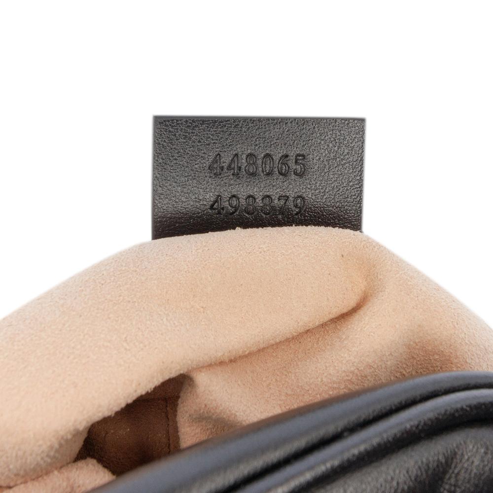 Gucci AB Gucci Black Calf Leather Mini GG Marmont Matelasse Crossbody Italy