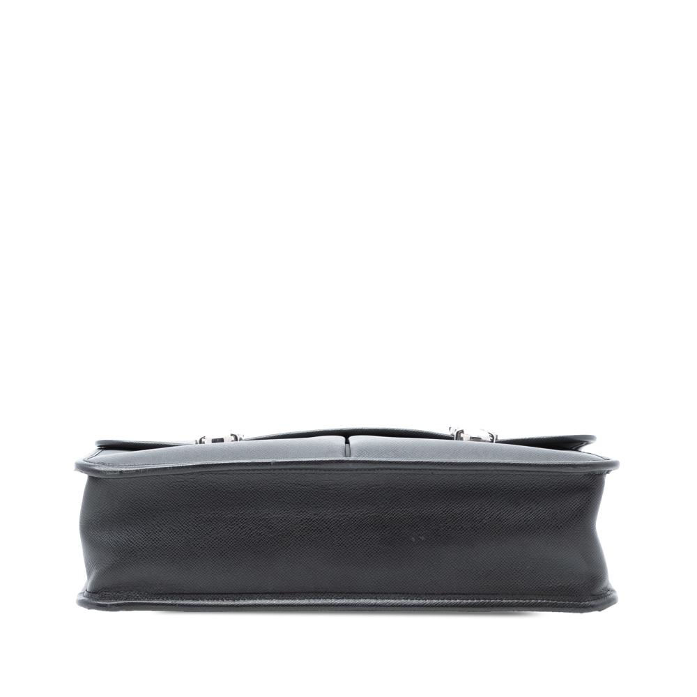 Louis Vuitton B Louis Vuitton Black Taiga Leather Leather Taiga Anton Briefcase France