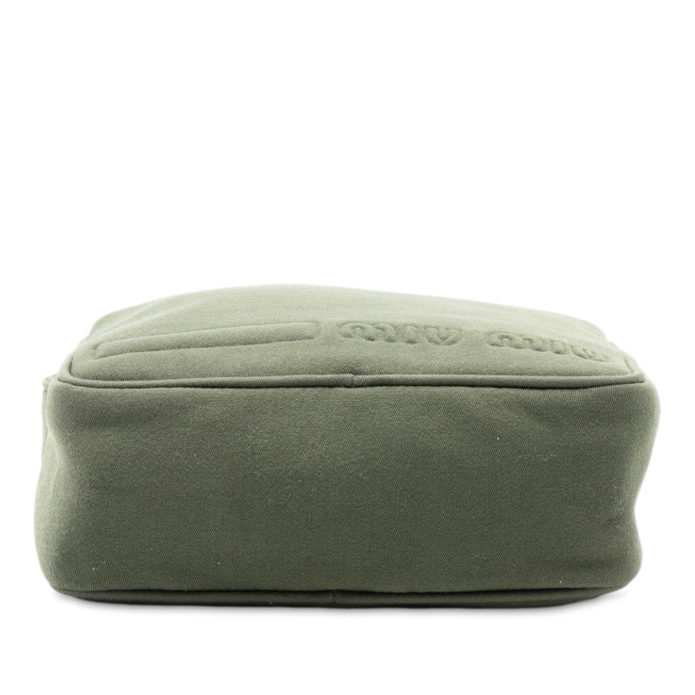 Miu Miu B Miu Miu Green Cotton Fabric Jersey Logo Crossbody Italy
