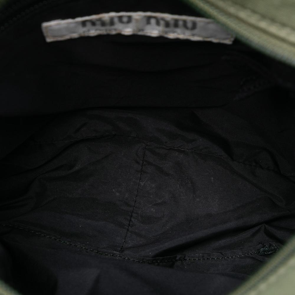Miu Miu B Miu Miu Green Cotton Fabric Jersey Logo Crossbody Italy