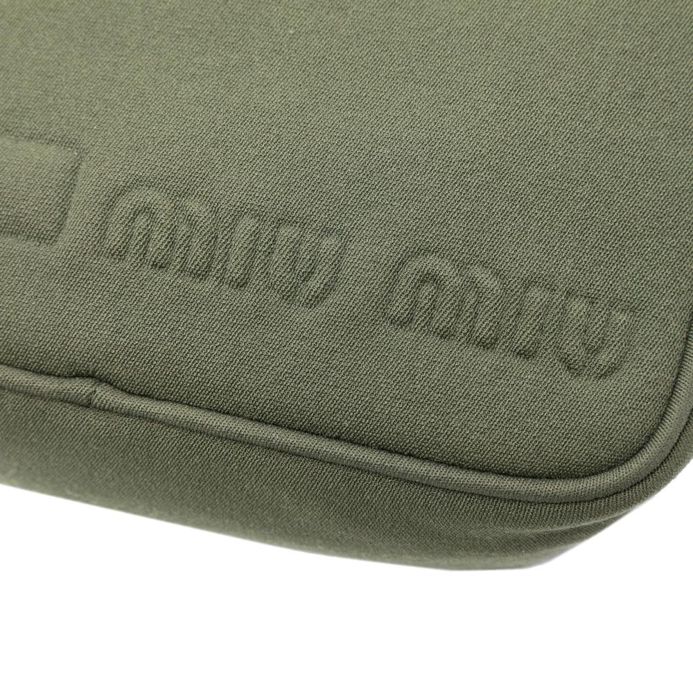 Miu Miu B Miu Miu Green Cotton Fabric Jersey Logo Crossbody Italy