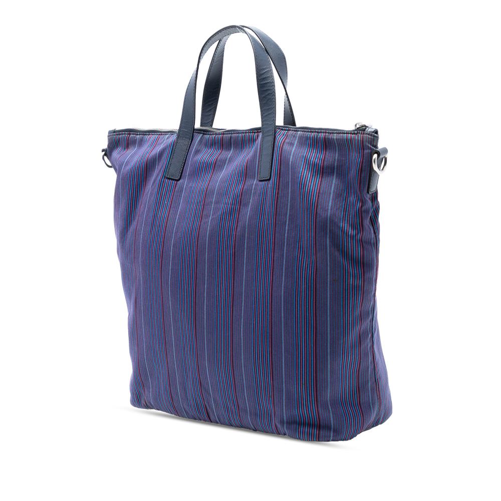 Prada B Prada Blue with Multi Nylon Fabric Tessuto Stampato Satchel Italy