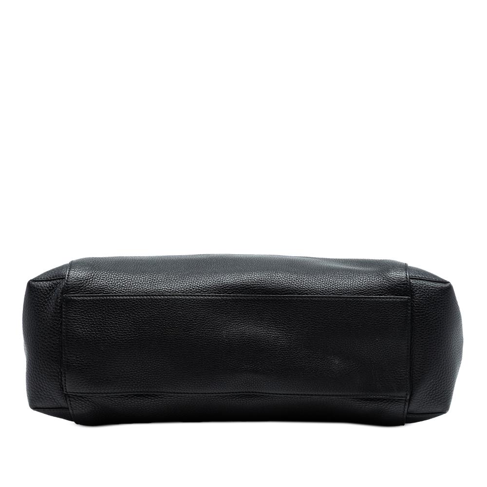 Gucci AB Gucci Black Calf Leather Lady Tassel Top Handle Bag Italy