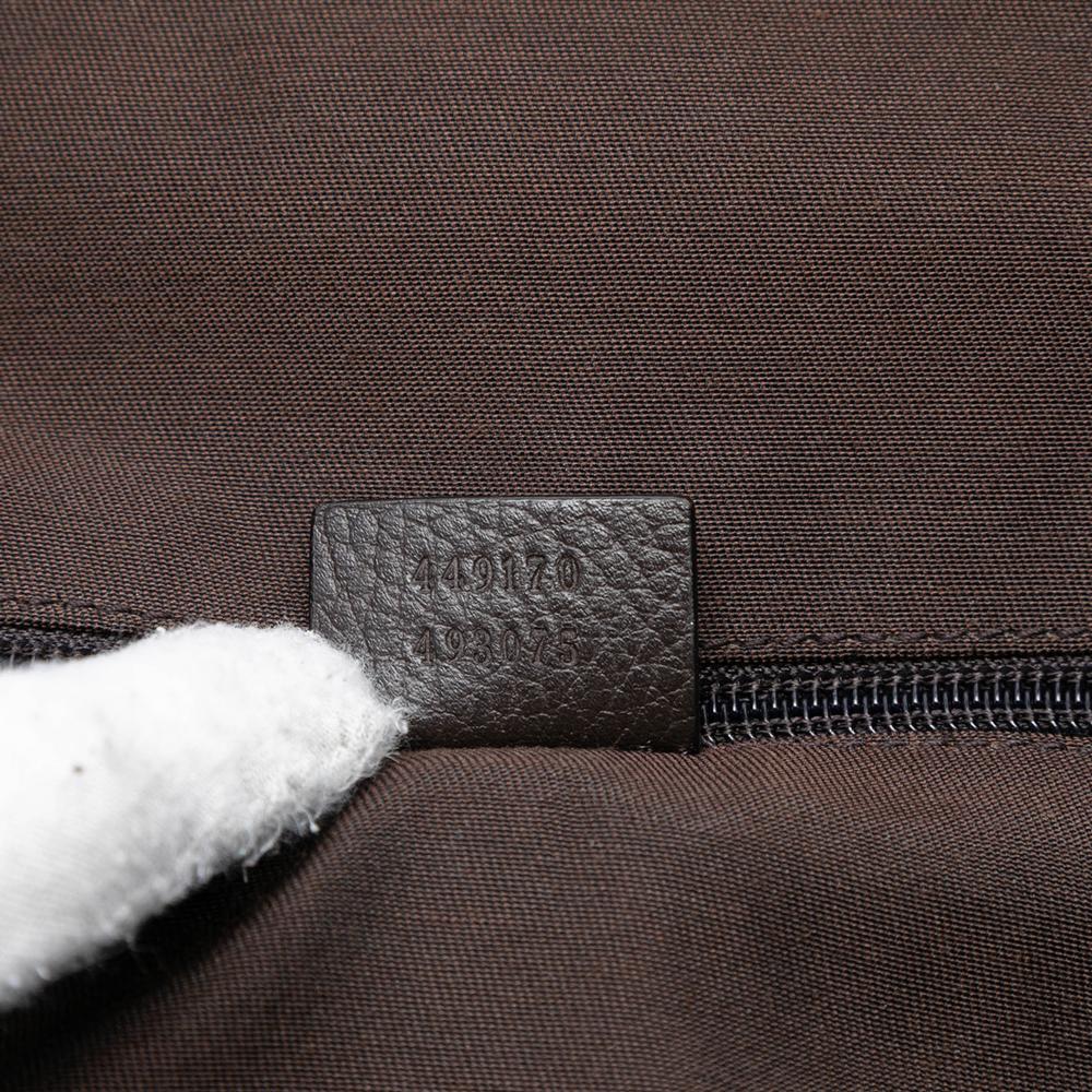 Gucci B Gucci Brown Beige Canvas Fabric GG Tote Italy