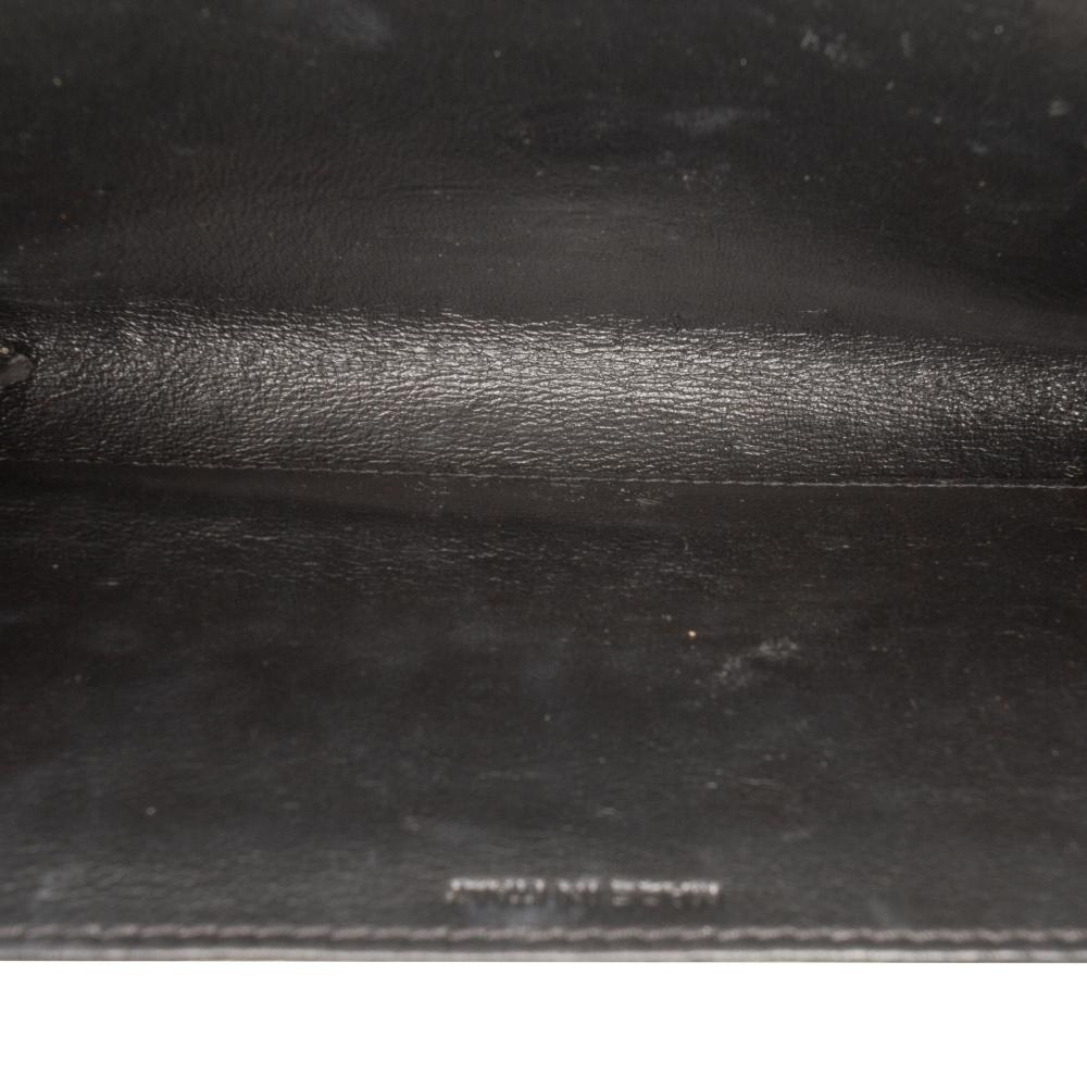 Saint Laurent AB Saint Laurent White Ivory Calf Leather Grain De Poudre Uptown Chain Wallet Italy