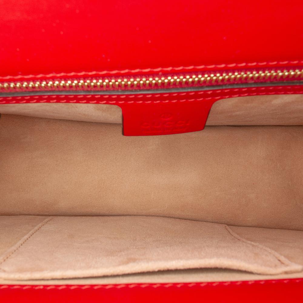 Gucci AB Gucci Red Calf Leather Small Sylvie Web Satchel Italy