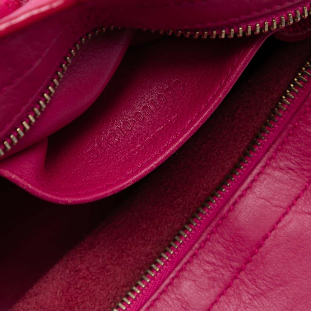 Saint Laurent B Saint Laurent Pink Hot Pink Calf Leather Small skin Cabas Chyc Satchel Italy