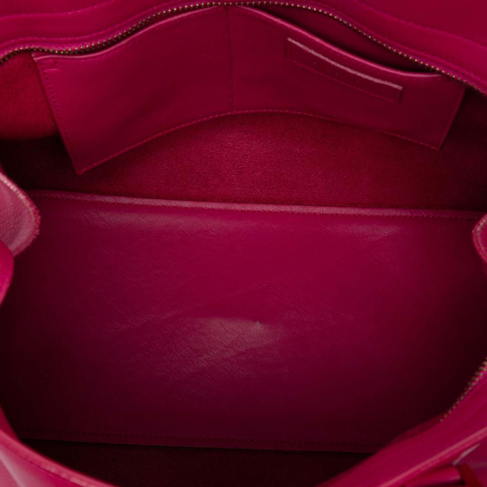 Saint Laurent B Saint Laurent Pink Hot Pink Calf Leather Small skin Cabas Chyc Satchel Italy