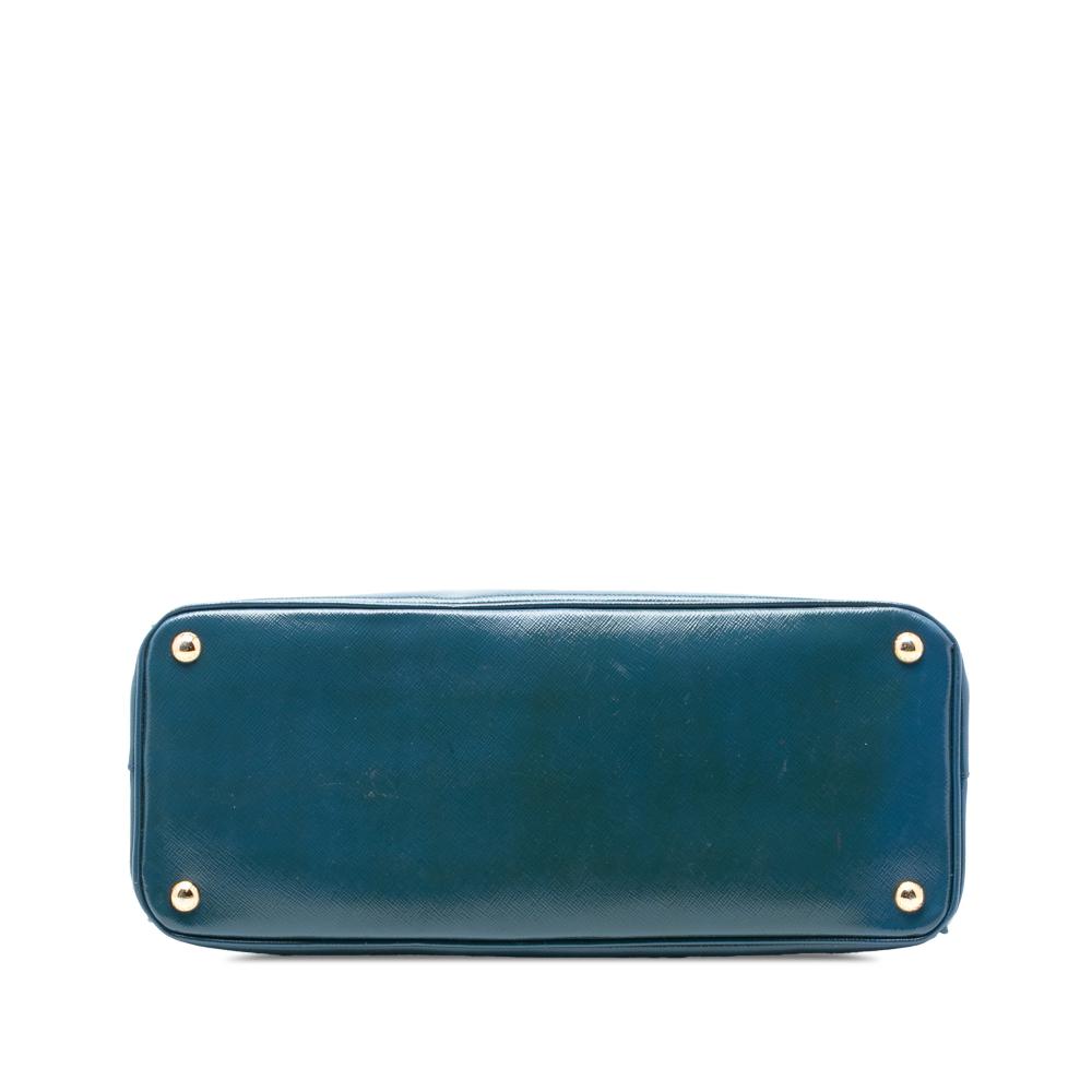 Prada B Prada Blue Saffiano Leather Medium Vernice Parabole Tote Italy