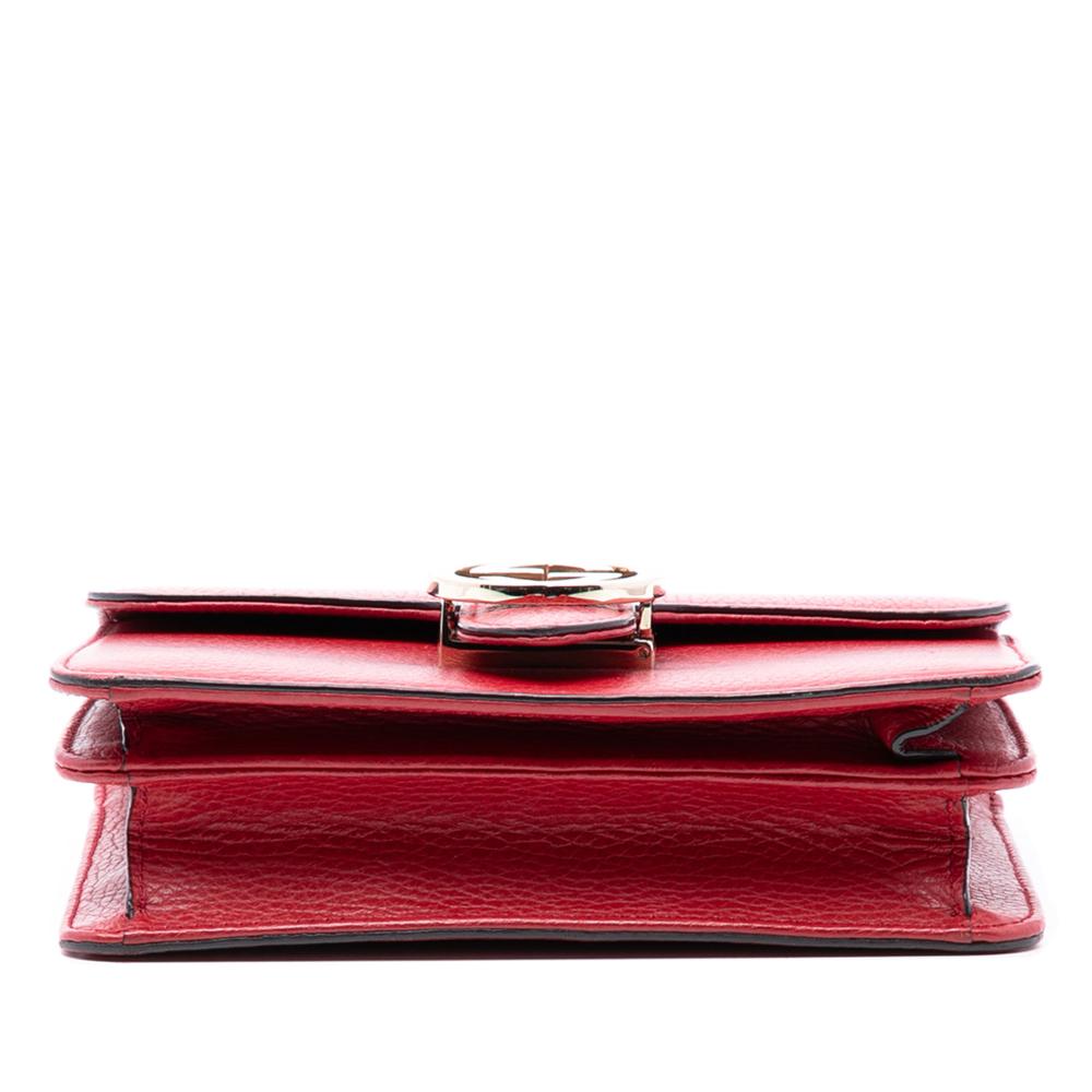 Gucci AB Gucci Red Calf Leather Small Dollar skin Interlocking G Crossbody Italy