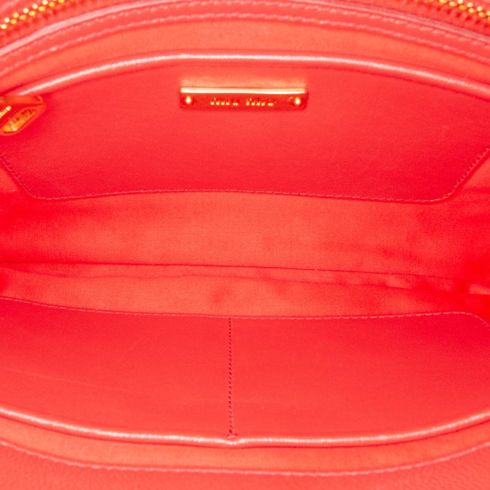 Miu Miu B Miu Miu Red Nappa Leather Leather Matelasse Nappa Clutch Turkey