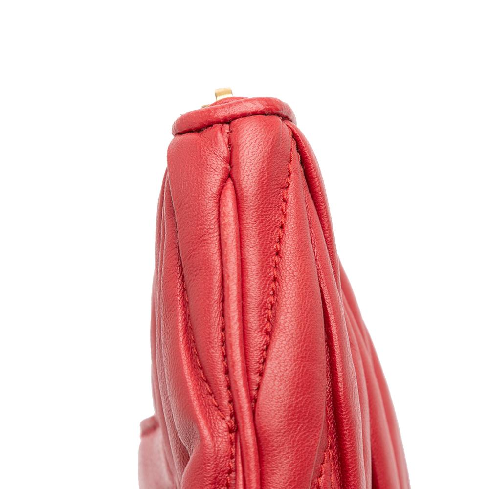 Miu Miu B Miu Miu Red Nappa Leather Leather Matelasse Nappa Clutch Turkey