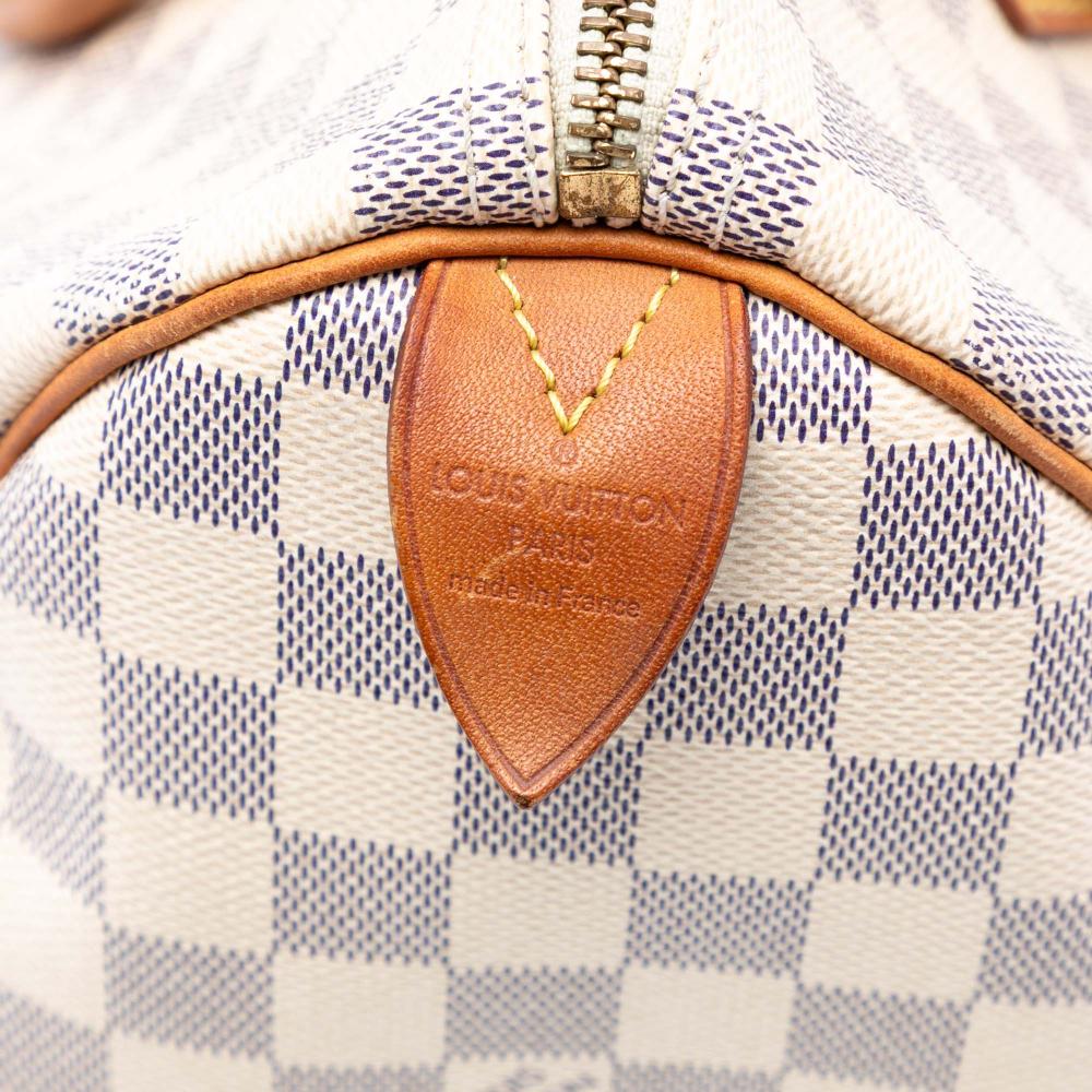 Louis Vuitton B Louis Vuitton White Damier Canvas Fabric Damier Azur Speedy 30 France