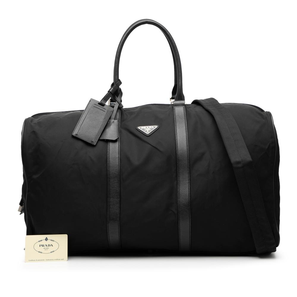 Prada B Prada Black Nylon Fabric Tessuto Travel Bag Italy