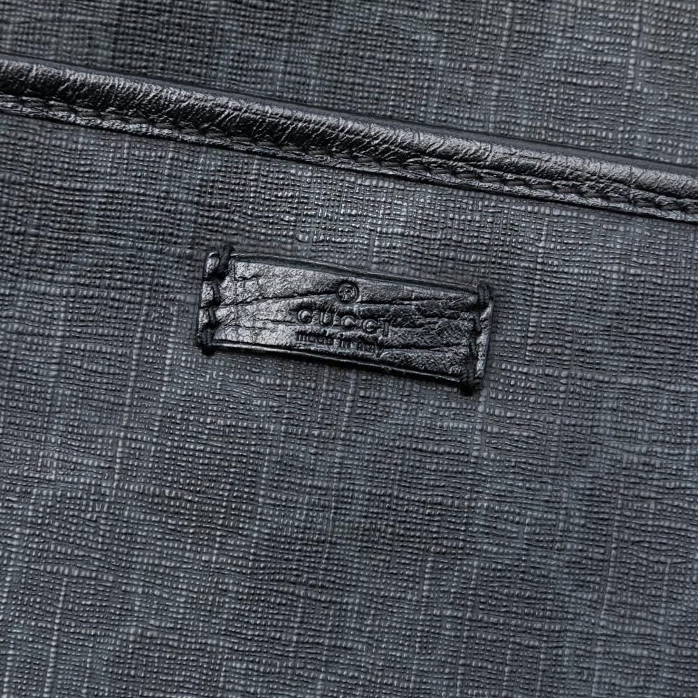 Gucci AB Gucci Black Coated Canvas Fabric GG Supreme Crossbody Italy