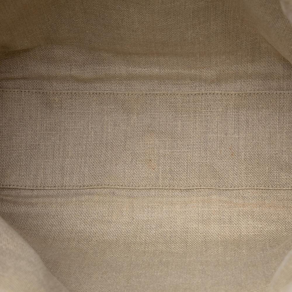 Gucci B Gucci White Calf Leather Bamboo Horsebit Tote Italy