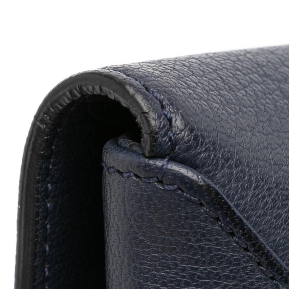 Givenchy B Givenchy Blue Navy Goatskin Leather Medium Antigona Envelope Clutch Italy