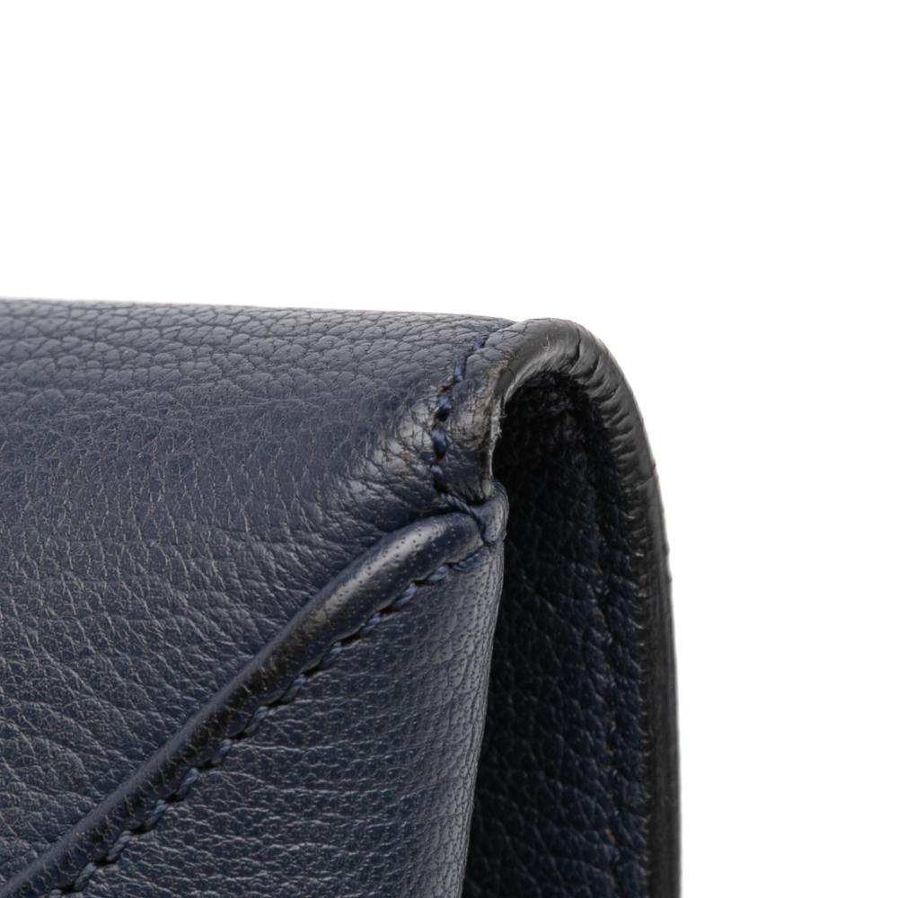 Givenchy B Givenchy Blue Navy Goatskin Leather Medium Antigona Envelope Clutch Italy