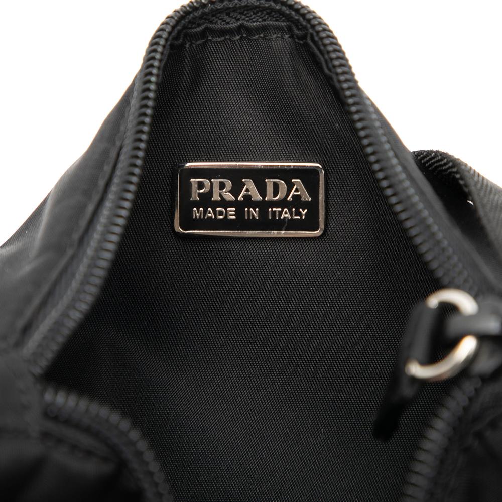 Prada B Prada Black Nylon Fabric Tessuto Shoulder Bag Italy