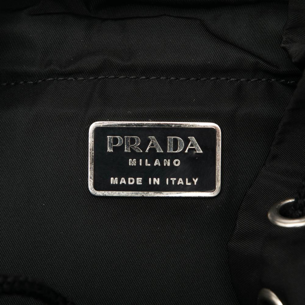 Prada B Prada Black Nylon Fabric Tessuto Montagna Backpack Italy