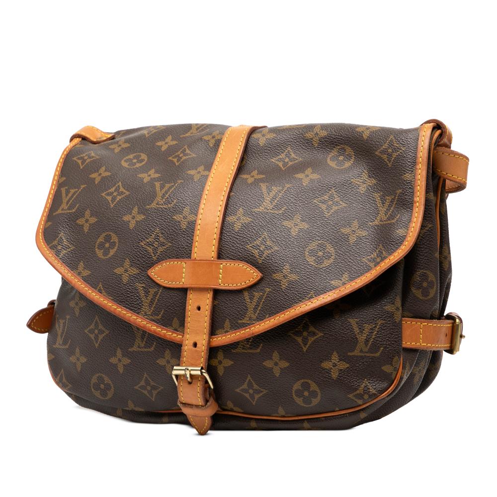 Louis Vuitton B Louis Vuitton Brown Monogram Canvas Fabric Monogram Saumur 30 United States
