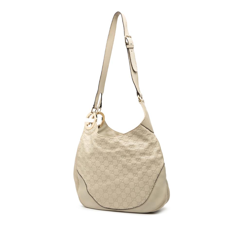 Gucci B Gucci White Off White Calf Leather Guccissima Charlotte Crossbody Italy