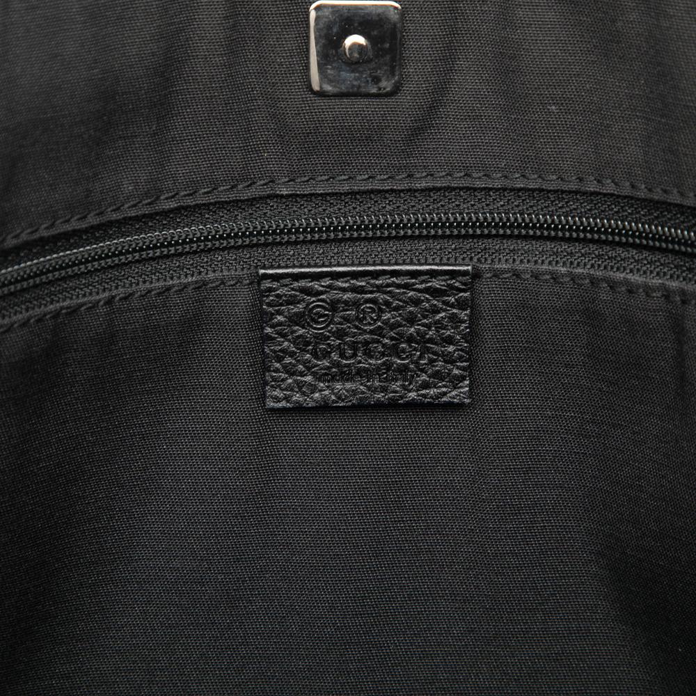 Gucci B Gucci Black Nylon Fabric GG Abbey D Ring Pocket Tote Italy