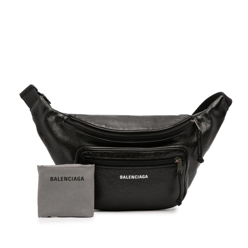 Balenciaga AB Balenciaga Black Calf Leather Explorer Belt Bag Italy
