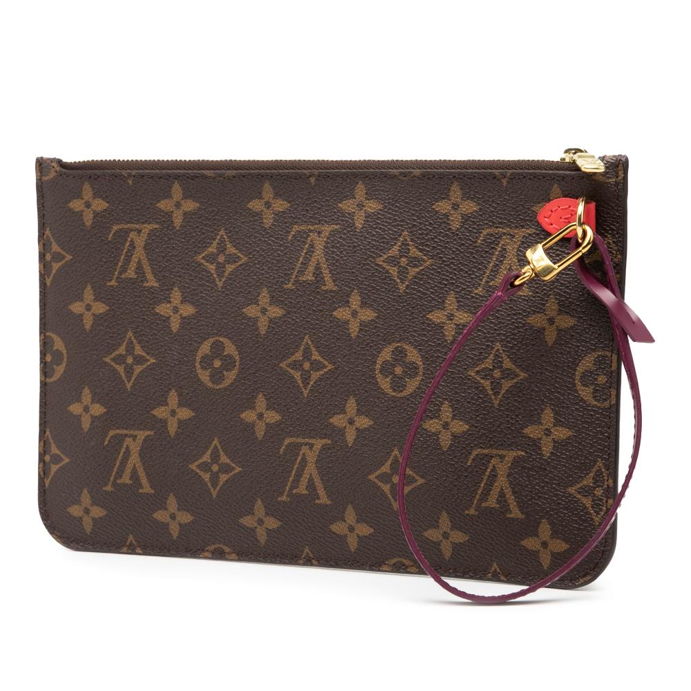Louis Vuitton AB Louis Vuitton Brown Monogram Canvas Fabric Monogram Neverfull Pouch MM Spain