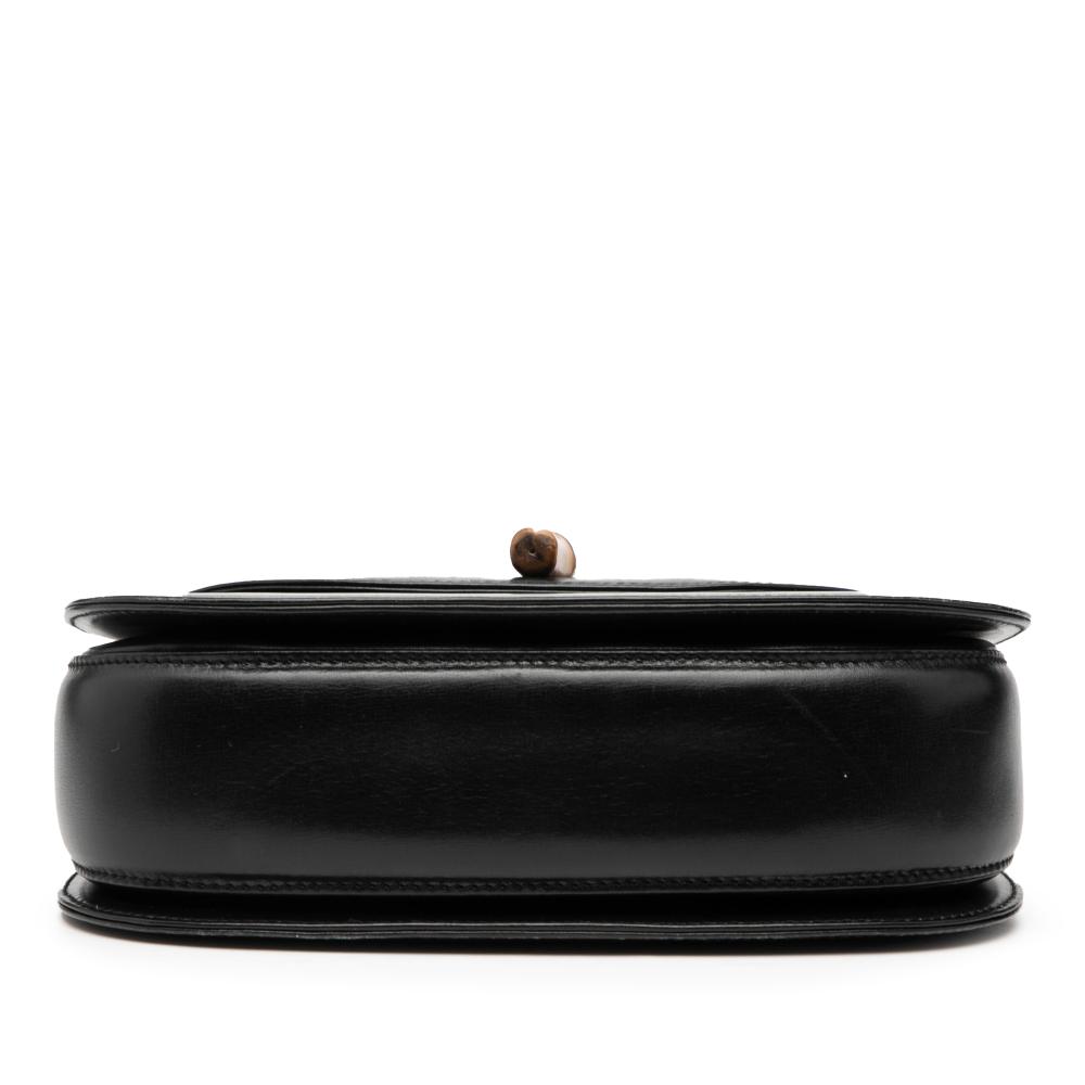 Gucci B Gucci Black Calf Leather skin Bamboo Night Italy