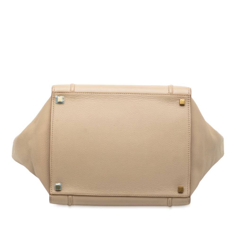 Celine B Celine Brown Beige Calf Leather Medium Luggage Phantom Tote Italy