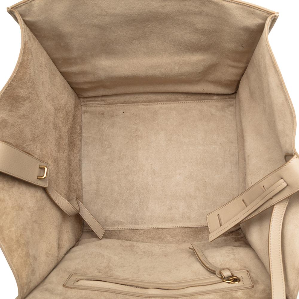 Celine B Celine Brown Beige Calf Leather Medium Luggage Phantom Tote Italy