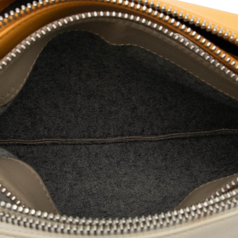 Celine B Celine Yellow Mustard Lambskin Leather Leather Large Tricolor Lambskin Trio Crossbody Italy