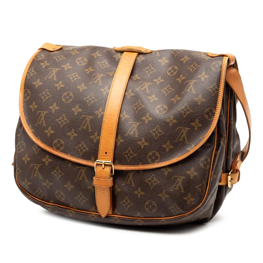 Louis Vuitton B Louis Vuitton Brown Monogram Canvas Fabric Monogram Saumur 35 France