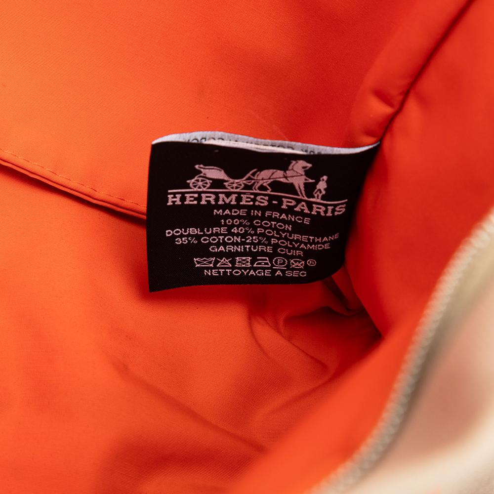 Hermès B Hermès Orange with Brown Beige Canvas Fabric Jimetou Jumping Case France
