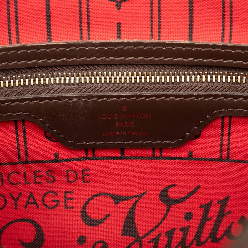Louis Vuitton B Louis Vuitton Brown Damier Canvas Fabric Damier Ebene Neverfull PM France